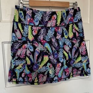 Colorful Jack Smith Feather Print Women's Skort